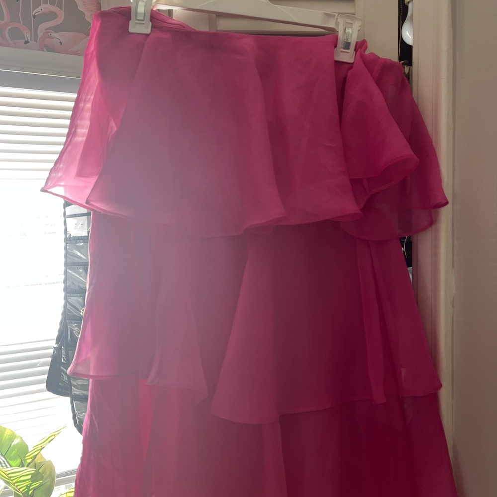 Pink Strapless Ruffle Dress - Picture 5 of 5
